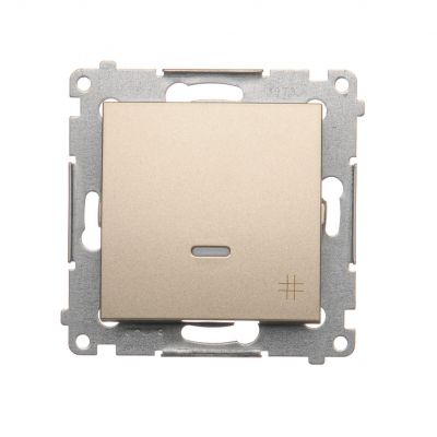Simon 54 Łącznik krzyżowy z podświetleniem LED 10A 250V szybkozłączka złoty mat DW7L.01/44 KONTAKT (DW7L.01/44)