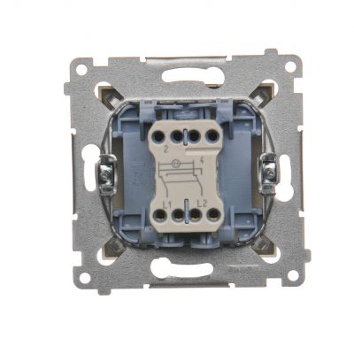 Simon 54 Łącznik krzyżowy z podświetleniem LED 10A 250V szybkozłączka złoty mat DW7L.01/44 KONTAKT (DW7L.01/44)