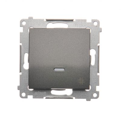 Simon 54 Łącznik krzyżowy z podświetleniem LED 10A 250V szybkozłączka antracyt DW7L.01/48 KONTAKT (DW7L.01/48)