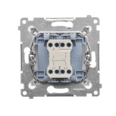 Simon 54 Łącznik dwubiegunowy 10A 250V szybkozłączka biały DW2.01/11 KONTAKT (DW2.01/11)