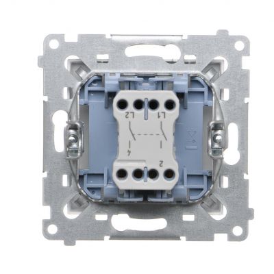 Simon 54 Łącznik dwubiegunowy 10A 250V szybkozłączka srebrny mat DW2.01/43 KONTAKT (DW2.01/43)