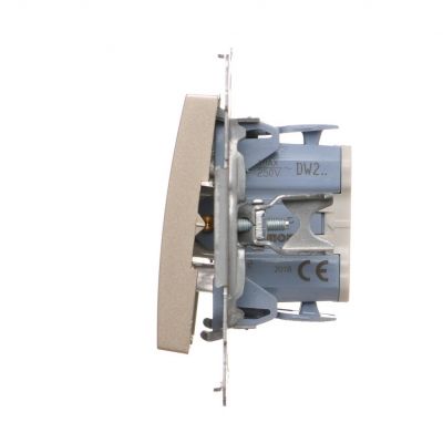 Simon 54 Łącznik dwubiegunowy 10A 250V szybkozłączka złoty mat DW2.01/44 KONTAKT (DW2.01/44)