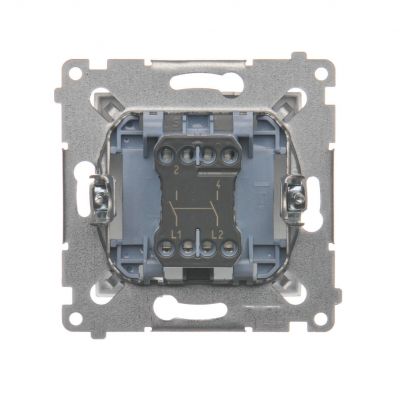 Simon 54 Łącznik dwubiegunowy 16A 250V zaciski śrubowe srebrny mat DW2A.01/43 KONTAKT (DW2A.01/43)