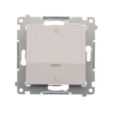 Simon 54 Łącznik dwubiegunowy z podświetleniem LED 10A 250V szybkozłączka biały DW2L.01/11 KONTAKT (DW2L.01/11)