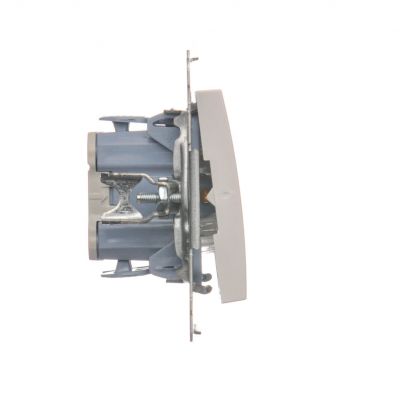 Simon 54 Łącznik dwubiegunowy z podświetleniem LED 10A 250V szybkozłączka biały DW2L.01/11 KONTAKT (DW2L.01/11)