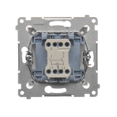 Simon 54 Łącznik dwubiegunowy z podświetleniem LED 10A 250V szybkozłączka biały DW2L.01/11 KONTAKT (DW2L.01/11)