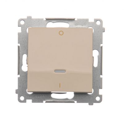 Simon 54 Łącznik dwubiegunowy z podświetleniem LED 10A 250V szybkozłączka kremowy DW2L.01/41 KONTAKT (DW2L.01/41)