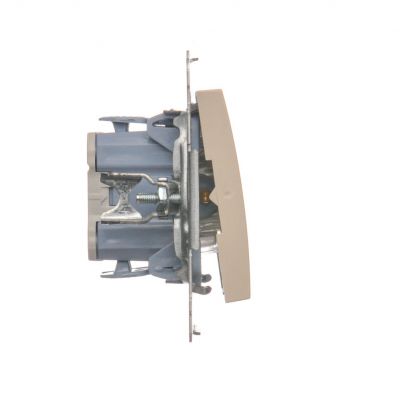 Simon 54 Łącznik dwubiegunowy z podświetleniem LED 10A 250V szybkozłączka kremowy DW2L.01/41 KONTAKT (DW2L.01/41)