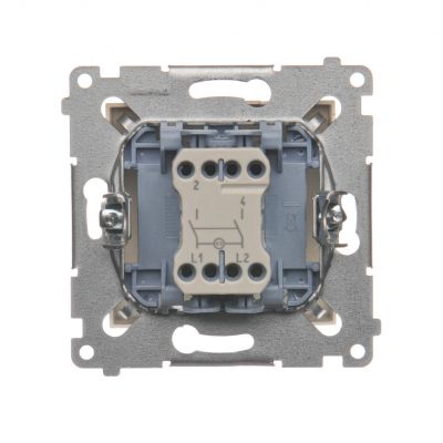 Simon 54 Łącznik dwubiegunowy z podświetleniem LED 10A 250V szybkozłączka kremowy DW2L.01/41 KONTAKT (DW2L.01/41)