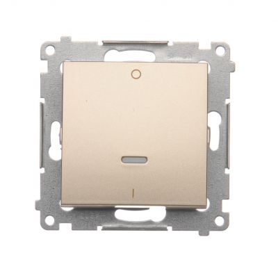 Simon 54 Łącznik dwubiegunowy z podświetleniem LED 10A 250V szybkozłączka złoty mat DW2L.01/44 KONTAKT (DW2L.01/44)