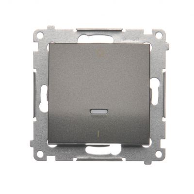 Simon 54 Łącznik dwubiegunowy z podświetleniem LED 10A 250V szybkozłączka antracyt DW2L.01/48 KONTAKT (DW2L.01/48)