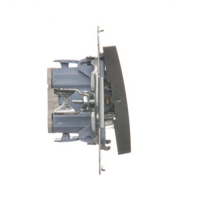 Simon 54 Łącznik dwubiegunowy z podświetleniem LED 10A 250V szybkozłączka antracyt DW2L.01/48 KONTAKT (DW2L.01/48)