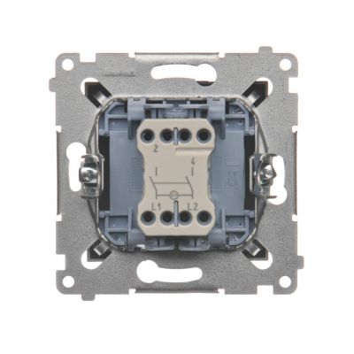 Simon 54 Łącznik dwubiegunowy z podświetleniem LED 10A 250V szybkozłączka antracyt DW2L.01/48 KONTAKT (DW2L.01/48)