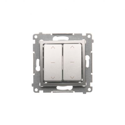 Simon 54 Łącznik roletowy podwójny 10A 250V szybkozłączka. W komplecie z pierścieniem dekoracyjnym srebrny mat DZW2.01/43 KONTAKT (DZW2.01/43)