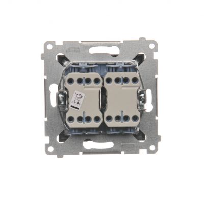 Simon 54 Łącznik roletowy podwójny 10A 250V szybkozłączka. W komplecie z pierścieniem dekoracyjnym antracyt DZW2.01/48 KONTAKT (DZW2.01/48)