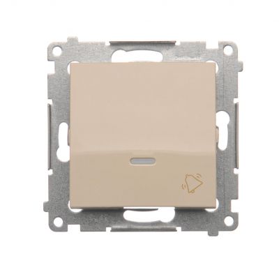 Simon 54 Przycisk „dzwonek” z podświetleniem LED 10A 250V szybkozłączka kremowy DD1L.01/41 KONTAKT (DD1L.01/41)