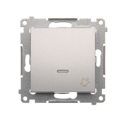 Simon 54 Przycisk „dzwonek” z podświetleniem LED 10A 250V szybkozłączka srebrny mat DD1L.01/43 KONTAKT (DD1L.01/43)