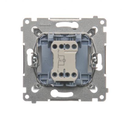 Simon 54 Przycisk „dzwonek” z podświetleniem LED 10A 250V szybkozłączka srebrny mat DD1L.01/43 KONTAKT (DD1L.01/43)