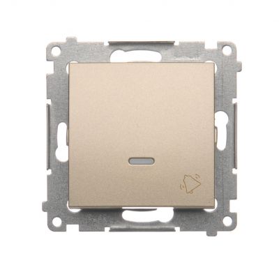 Simon 54 Przycisk „dzwonek” z podświetleniem LED 10A 250V szybkozłączka złoty mat DD1L.01/44 KONTAKT (DD1L.01/44)