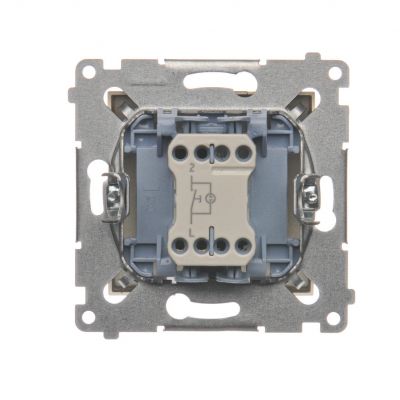 Simon 54 Przycisk „dzwonek” z podświetleniem LED 10A 250V szybkozłączka złoty mat DD1L.01/44 KONTAKT (DD1L.01/44)