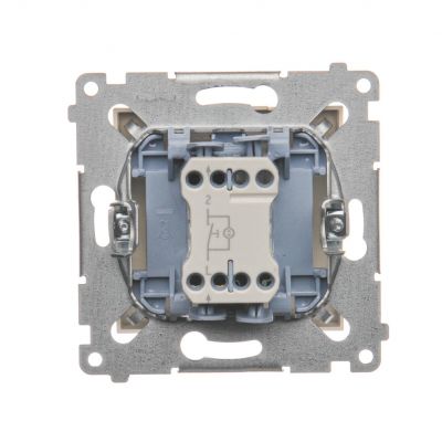 Simon 54 Przycisk „światło” z podświetleniem LED 10A 250V szybkozłączka kremowy DS1L.01/41 KONTAKT (DS1L.01/41)