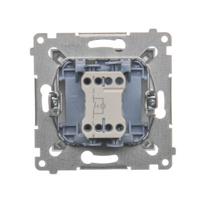 Simon 54 Przycisk „światło” z podświetleniem LED 10A 250V szybkozłączka srebrny mat DS1L.01/43 KONTAKT (DS1L.01/43)