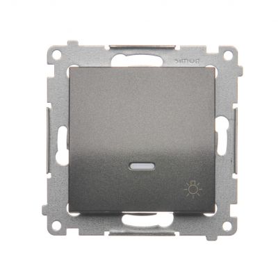 Simon 54 Przycisk „światło” z podświetleniem LED 10A 250V szybkozłączka antracyt DS1L.01/48 KONTAKT (DS1L.01/48)