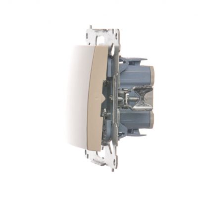 Simon 54 Przycisk pojedynczy rozwierny bez piktogramu 10A 250V szybkozłączka kremowy DPR1.01/41 KONTAKT (DPR1.01/41)