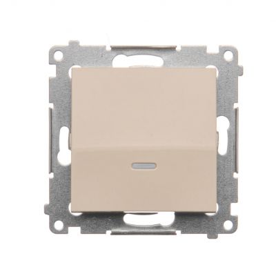 Simon 54 Przycisk pojedynczy zwierny z podświetleniem LED bez piktogramu 10A 250V szybkozłączka kremowy DP1L.01/41 KONTAKT (DP1L.01/41)