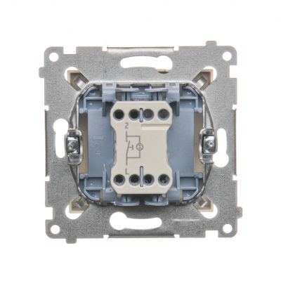 Simon 54 Przycisk pojedynczy zwierny z podświetleniem LED bez piktogramu 10A 250V szybkozłączka kremowy DP1L.01/41 KONTAKT (DP1L.01/41)