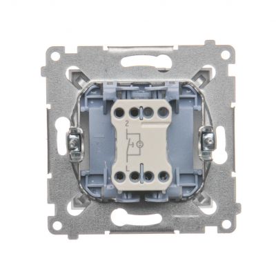 Simon 54 Przycisk pojedynczy zwierny z podświetleniem LED bez piktogramu 10A 250V szybkozłączka srebrny mat DP1L.01/43 KONTAKT (DP1L.01/43)