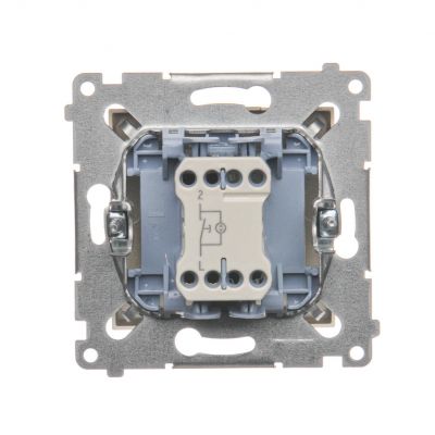 Simon 54 Przycisk pojedynczy zwierny z podświetleniem LED bez piktogramu 10A 250V szybkozłączka złoty mat DP1L.01/44 KONTAKT (DP1L.01/44)