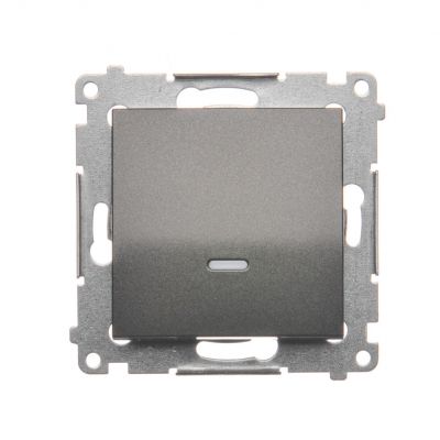 Simon 54 Przycisk pojedynczy zwierny z podświetleniem LED bez piktogramu 10A 250V szybkozłączka antracyt DP1L.01/48 KONTAKT (DP1L.01/48)
