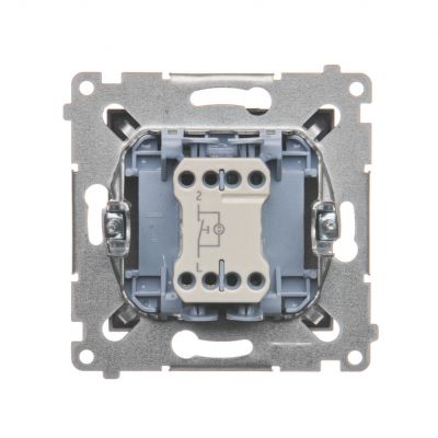 Simon 54 Przycisk pojedynczy zwierny z podświetleniem LED bez piktogramu 10A 250V szybkozłączka antracyt DP1L.01/48 KONTAKT (DP1L.01/48)