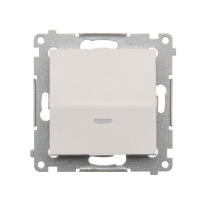 Simon 54 Przycisk pojedynczy zwierny z podświetleniem LED bez piktogramu 16A 250V zaciski śrubowe biały DP1AL.01/11 KONTAKT (DP1AL.01/11)