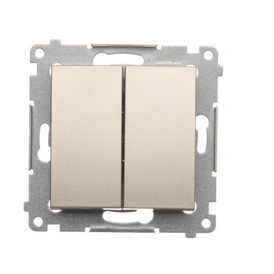 Simon 54 Przycisk podwójny zwierny bez piktogramu 10A 250V szybkozłączka złoty mat DP2.01/44 KONTAKT (DP2.01/44)
