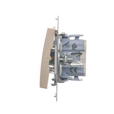 Simon 54 Przycisk podwójny zwierny bez piktogramu 10A 250V szybkozłączka złoty mat DP2.01/44 KONTAKT (DP2.01/44)