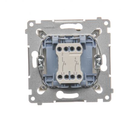 Simon 54 Przycisk podwójny zwierny bez piktogramu 10A 250V szybkozłączka złoty mat DP2.01/44 KONTAKT (DP2.01/44)