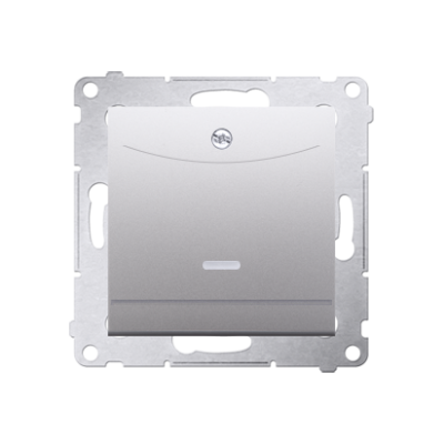 Simon 54 Łącznik hotelowy podwójny z podświetleniem srebrny mat *Tylko do ramek S54 PREMIUM. Wymagane jest zastosowanie przekaźnika/stycznika DWH2.01/43 KONTAKT (DWH2.01/43)