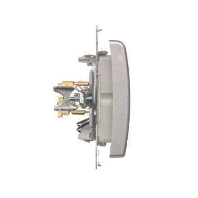 Simon 54 Łącznik hotelowy podwójny z podświetleniem srebrny mat *Tylko do ramek S54 PREMIUM. Wymagane jest zastosowanie przekaźnika/stycznika DWH2.01/43 KONTAKT (DWH2.01/43)