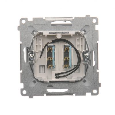 Simon 54 Łącznik hotelowy podwójny z podświetleniem srebrny mat *Tylko do ramek S54 PREMIUM. Wymagane jest zastosowanie przekaźnika/stycznika DWH2.01/43 KONTAKT (DWH2.01/43)