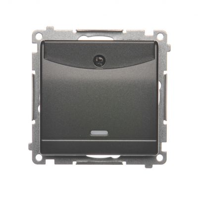 Simon 54 Łącznik hotelowy podwójny z podświetleniem antracyt *Tylko do ramek S54 PREMIUM. Wymagane jest zastosowanie przekaźnika/stycznika DWH2.01/48 KONTAKT (DWH2.01/48)