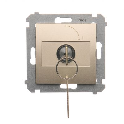 Łącznik na kluczyk pojedynczy jednobiegunowy 2 pozycyjny /0-I/ styk 1Z 5A 250V DW1K.01/44 KONTAKT (DW1K.01/44)