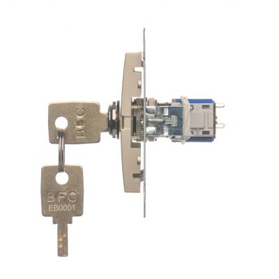 Łącznik na kluczyk pojedynczy jednobiegunowy 2 pozycyjny /0-I/ styk 1Z 5A 250V DW1K.01/44 KONTAKT (DW1K.01/44)