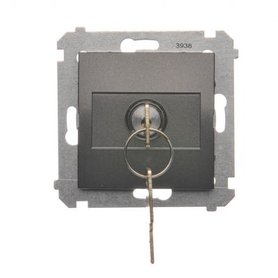 Łącznik na kluczyk pojedynczy jednobiegunowy 2 pozycyjny /0-I/ styk 1Z 5A 250V DW1K.01/48 KONTAKT (DW1K.01/48)