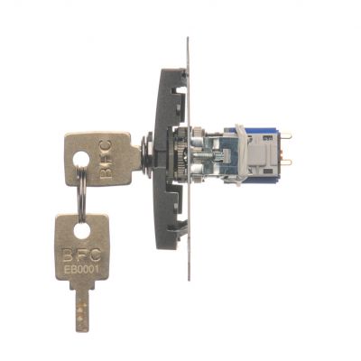 Łącznik na kluczyk pojedynczy jednobiegunowy 2 pozycyjny /0-I/ styk 1Z 5A 250V DW1K.01/48 KONTAKT (DW1K.01/48)