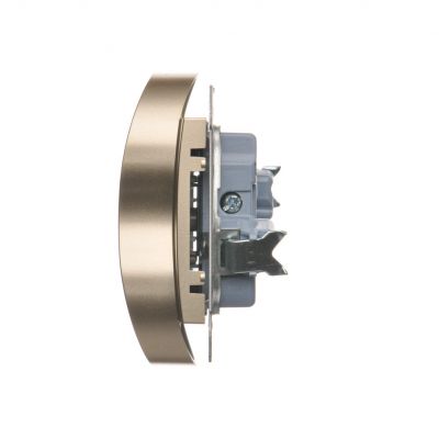 Simon 54 Gniazdo wtyczkowe bez uziemienia z przesłonami podwójne 16A 250V zaciski śrubowe złoty mat *Do ramek S54 PREMIUM DG2MZ.01/44 KONTAKT (DG2MZ.01/44)