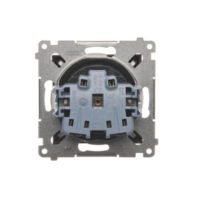 Simon 54 Gniazdo wtyczkowe bez uziemienia z przesłonami 16A 250V zaciski śrubowe antracyt DG1Z.01/48 KONTAKT (DG1Z.01/48)