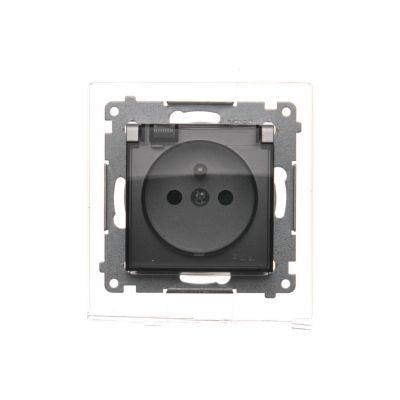 SIMON 54 Gniazdo hermetyczne srebrne z klapką IP44 DGZ1BZ.01/43A KONTAKT (DGZ1BZ.01/43A)