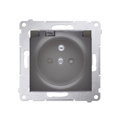 Simon 54 Gniazdo wtyczkowe do wersji IP44 Z USZCZELKĄ 16A 250V zaciski śrubowe klapka transparentna antracyt *Uszczelka do ramek S54 PREMIUM DGZ1BZ.01/48A KONTAKT (DGZ1BZ.01/48A)